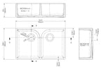 Inspire 795mm Double Bowl Butler Sink With Offset Waste And Full Weir