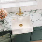 Inspire Single Bowl Butler Sink With Tap Ledge And Overflow - White