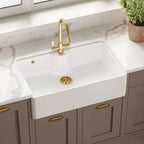 Inspire Single Bowl Butler Sink With Tap Ledge And Overflow - White