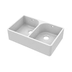 Inspire 795mm Double Bowl Butler Sink With Full Weir And Overflow - White