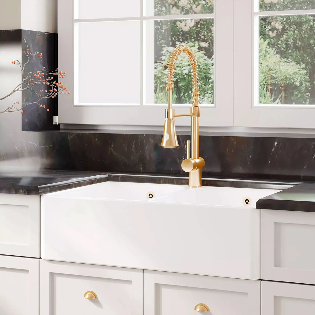Inspire 795mm Double Bowl Butler Sink With Full Weir And Overflow - White