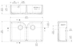 Inspire Double Bowl Butler Sink With Stepped Weir And Overflow - White