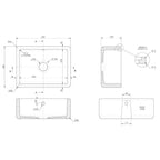 Inspire Single Bowl Traditional Thick Walled Butler Sink - White