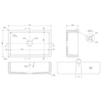 Inspire Single Bowl Traditional Thick Walled Butler Sink - White