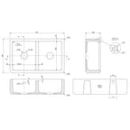 Inspire Double Bowl Traditional Thick Walled Butler Sink - White