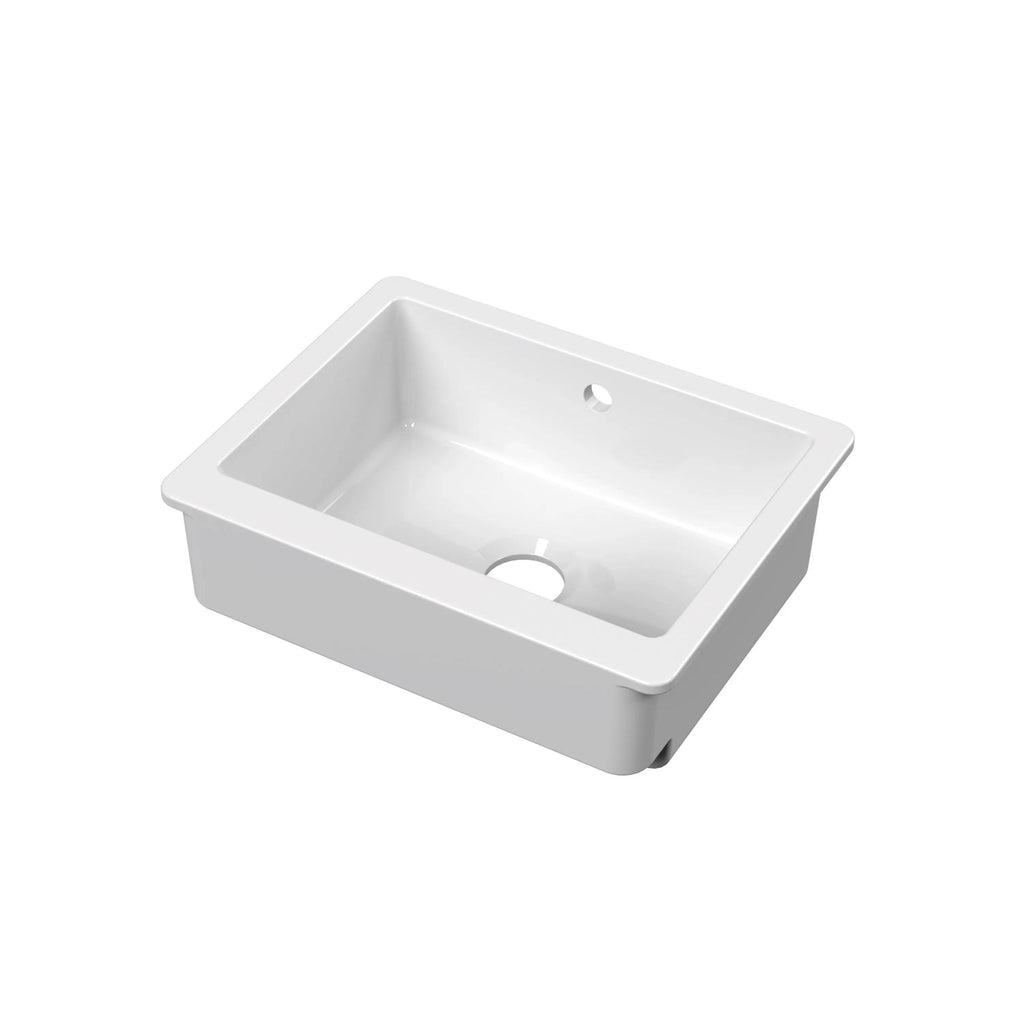Inspire Single Bowl Overmount Butler Sink - White