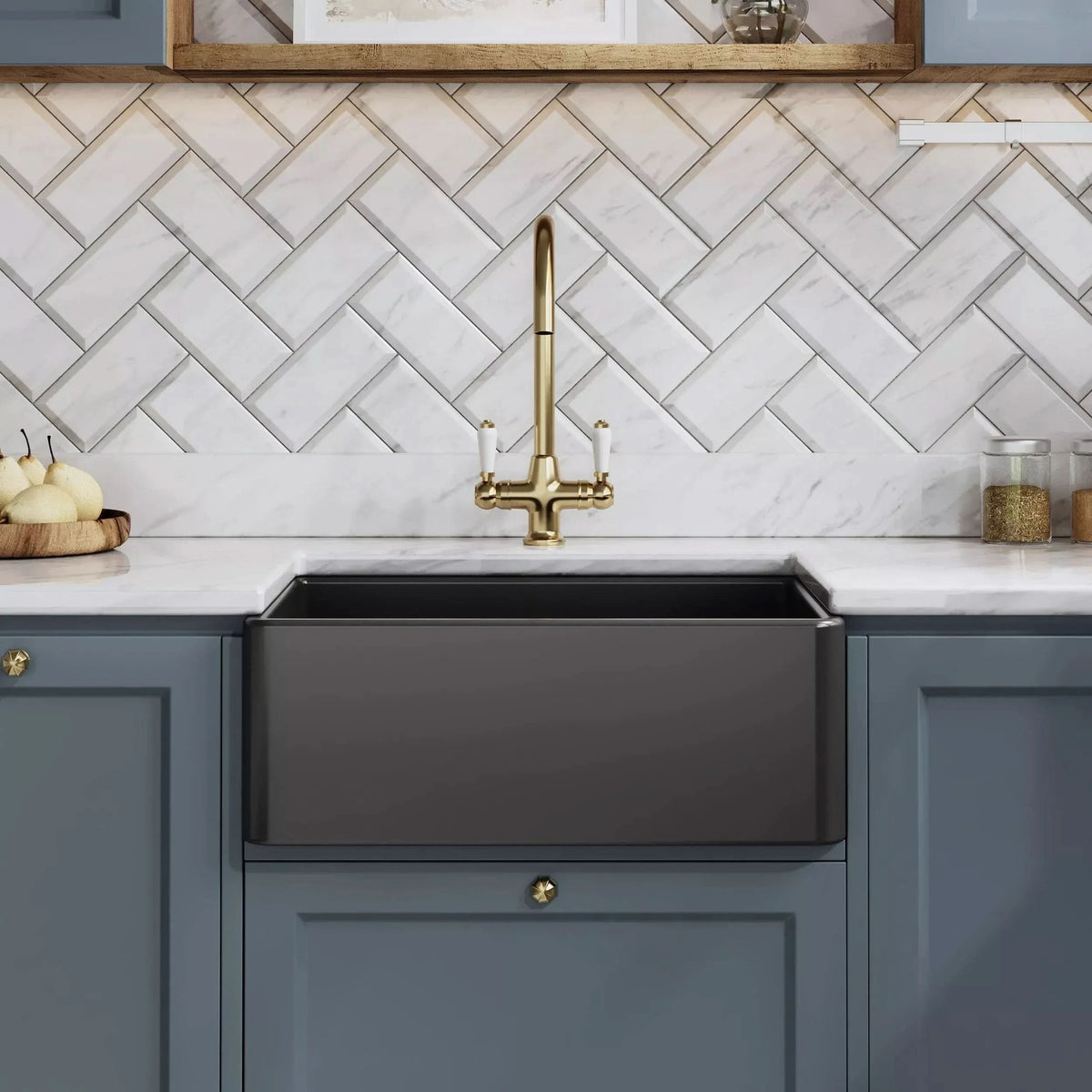 Inspire Single Bowl Butler Sink With Offset Waste