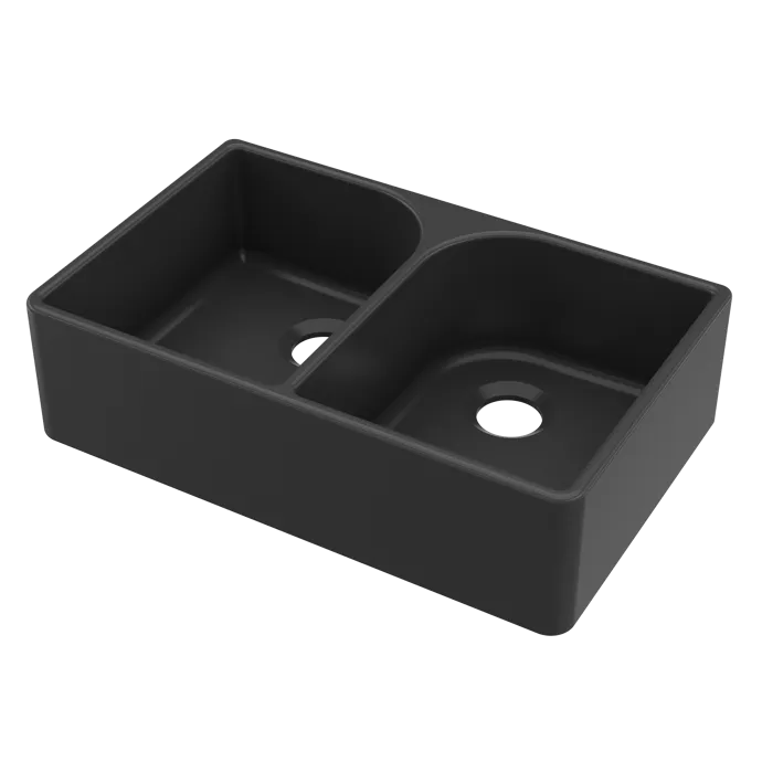Inspire 795mm Double Bowl Butler Sink With Offset Waste And Full Weir