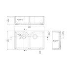 Inspire 795mm Double Bowl Butler Sink With Offset Waste And Full Weir