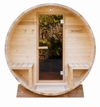 Outdoor Barrel Sauna — Red Cedar / Thermo Pine Wood | 2-8 Person