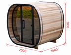 Outdoor Barrel Sauna with Panoramic Glass Door — Red Cedar / Thermo Wood / Pine | 2-4 Person