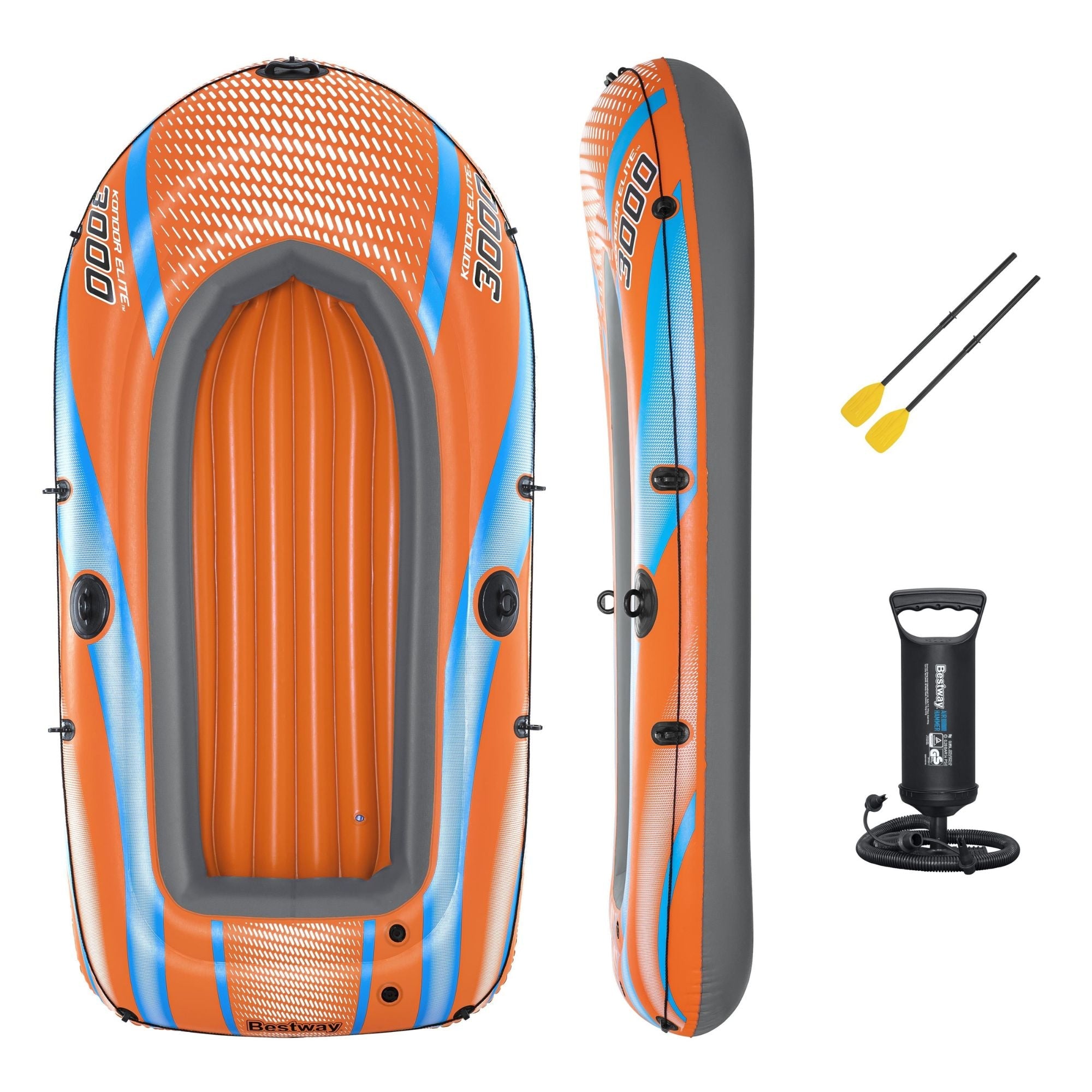 3 Person Inflatable Boat Set Kondor Elite 3000
