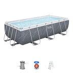 13.3ft x 6.7ft x 39.5in Rectangular Steel Pro MAX Above Ground Pool Set