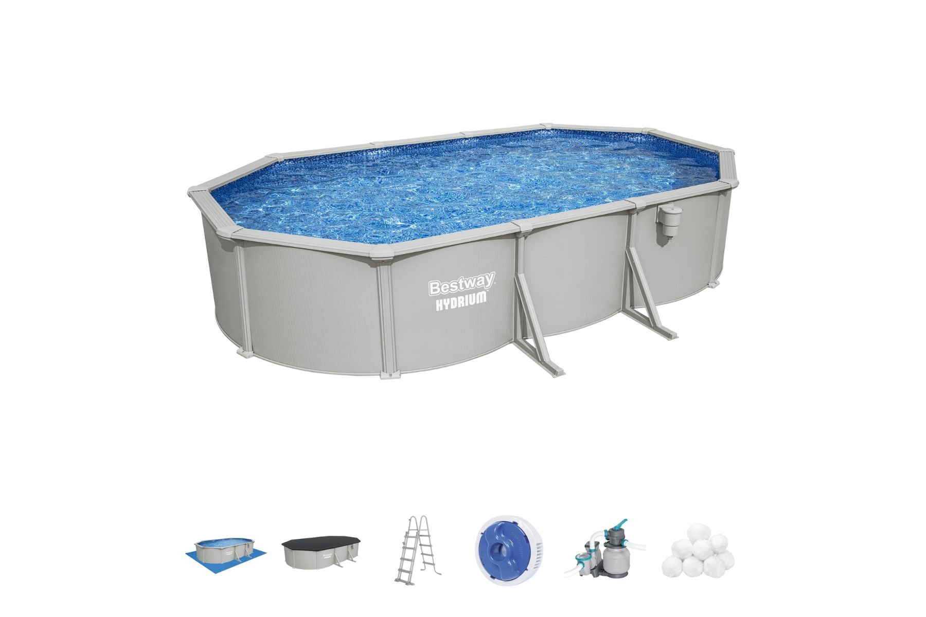 20ft x 48in Oval Hydrium Steel Above Ground Pool Set