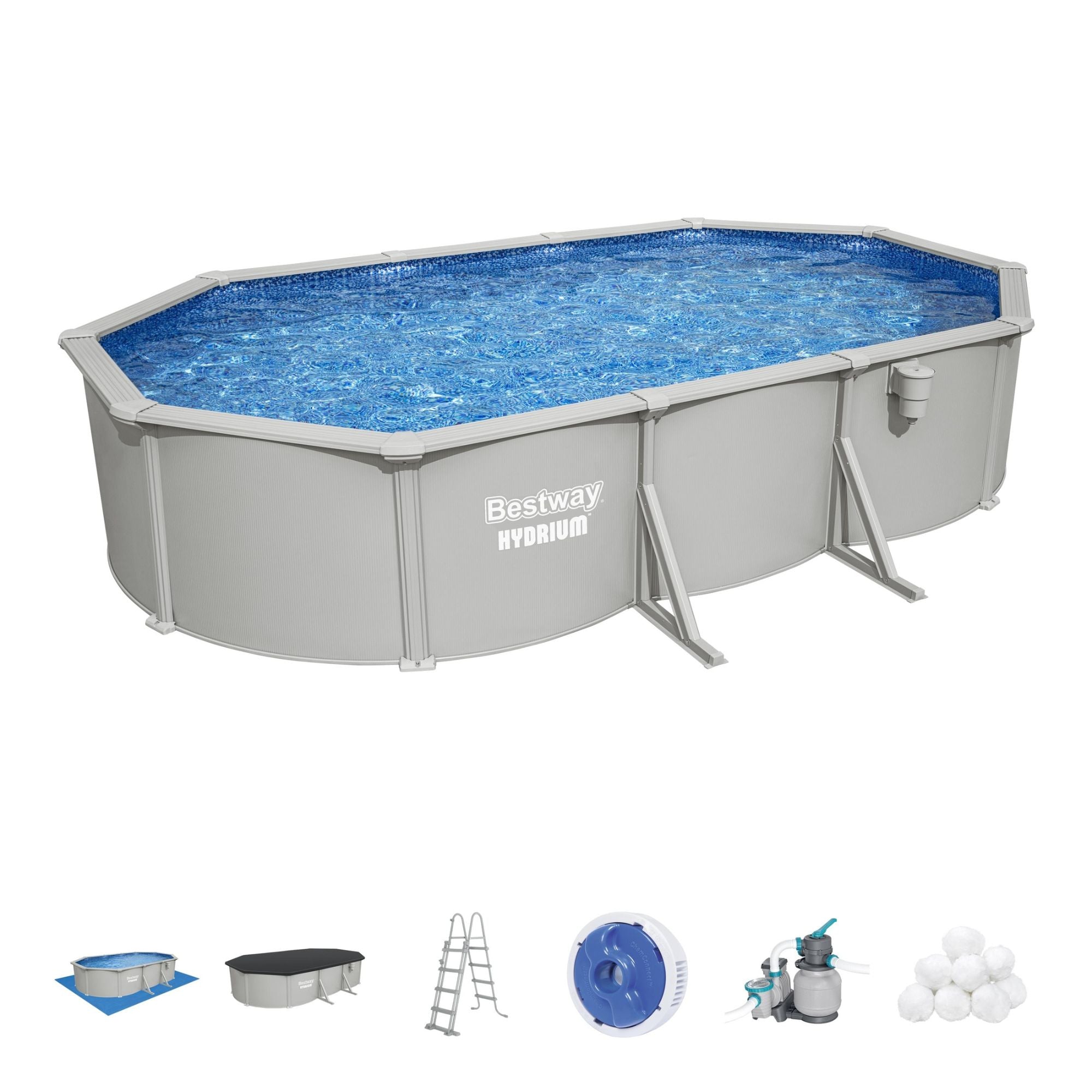 20ft x 48in Oval Hydrium Steel Above Ground Pool Set