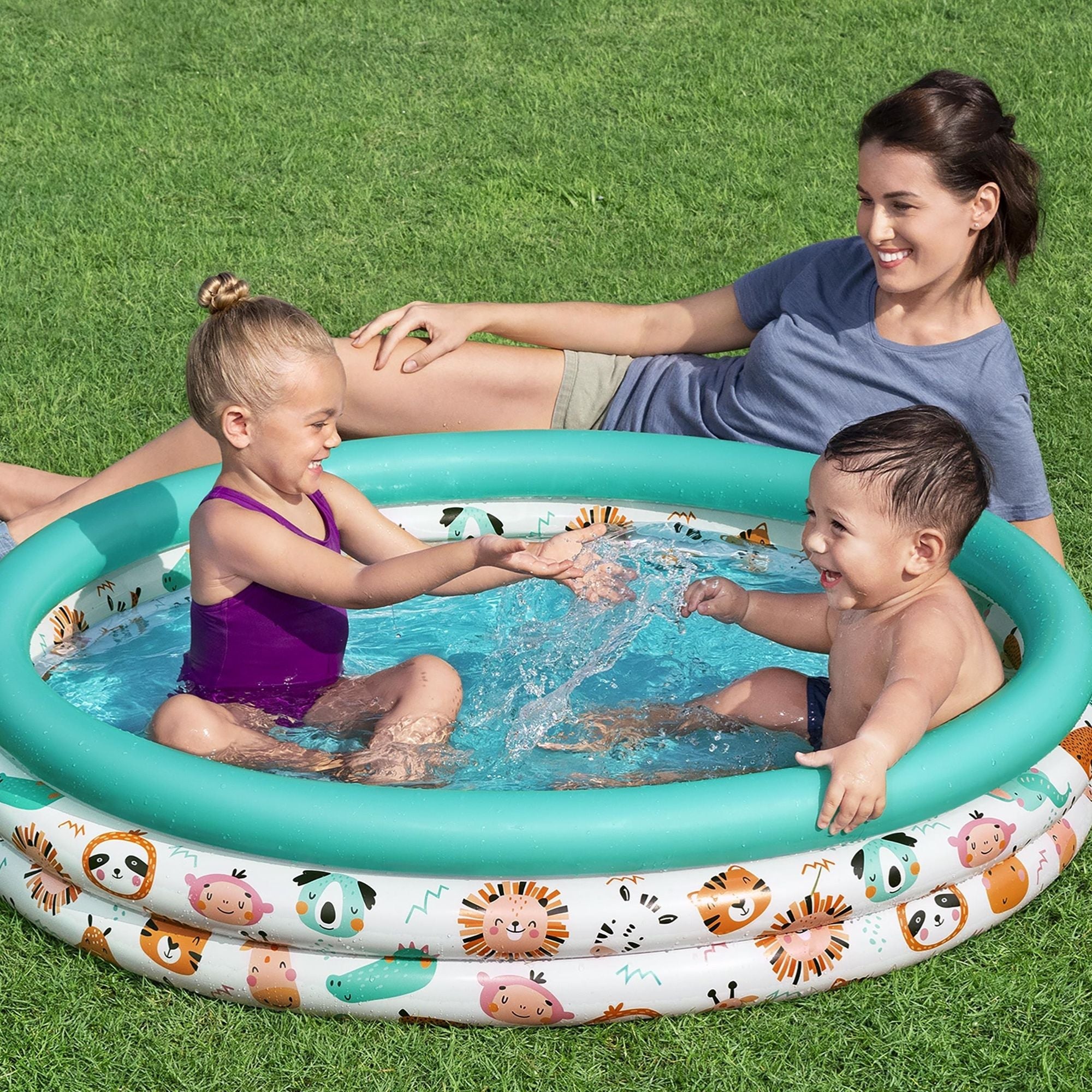 48" Safari Themed Kids Inflatable Paddling Pool