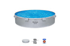 10ft x 24in Grey Round TANX Above Ground Stock Tank Pool Set