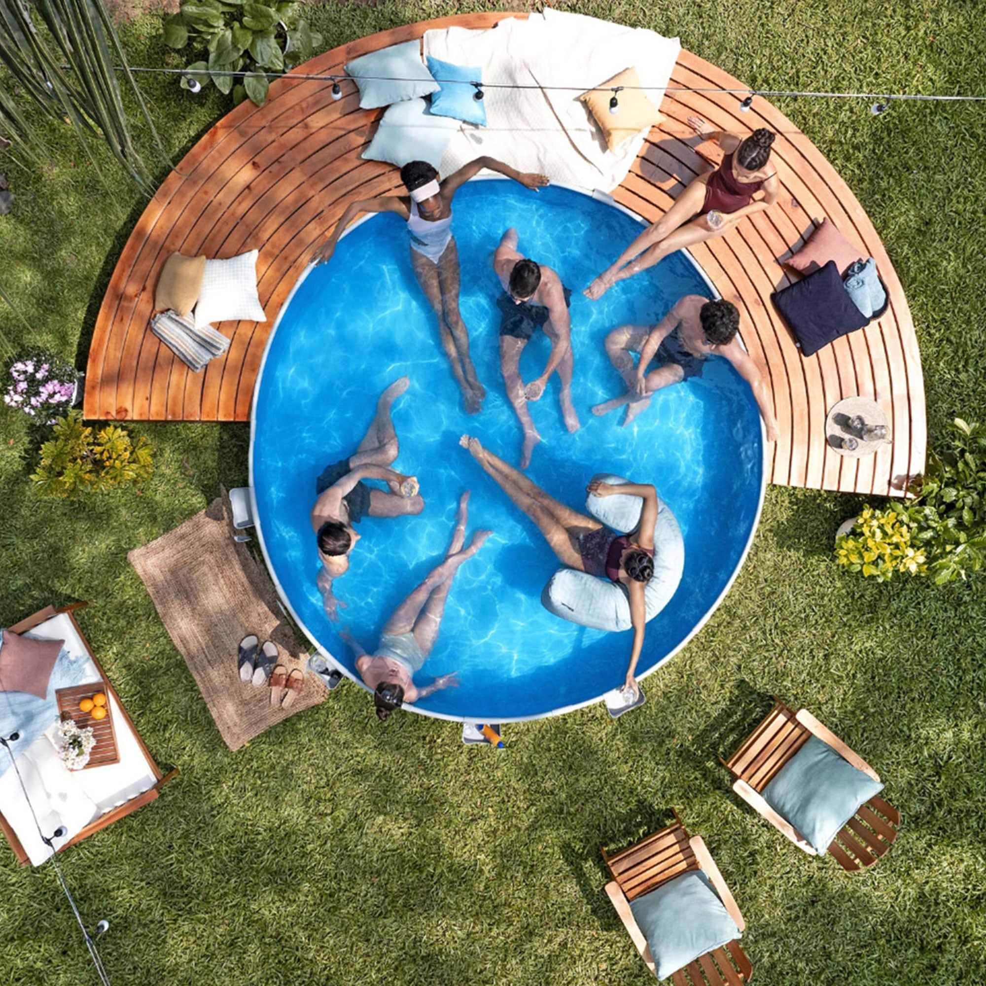 10ft x 24in Grey Round TANX Above Ground Stock Tank Pool Set