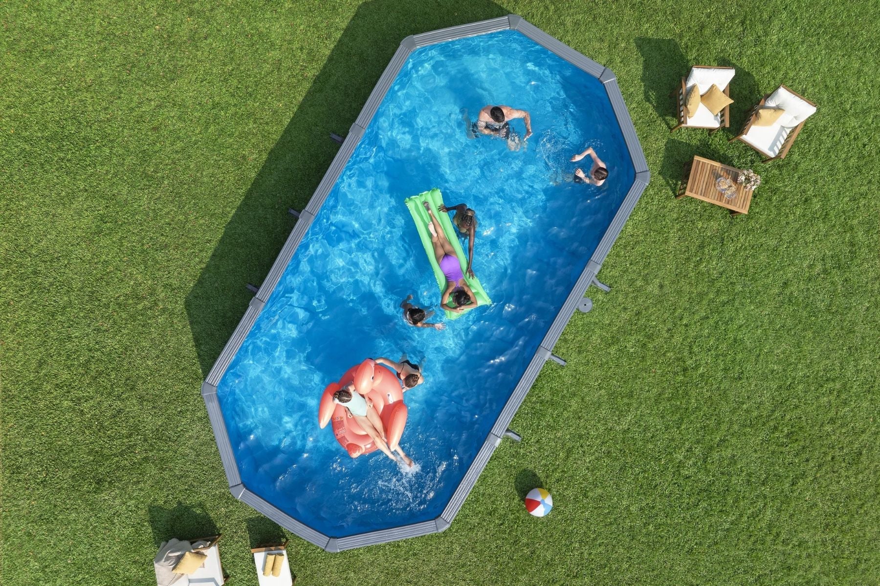 24ft x 52in Oval Hydrium Steel Above Ground Pool Set
