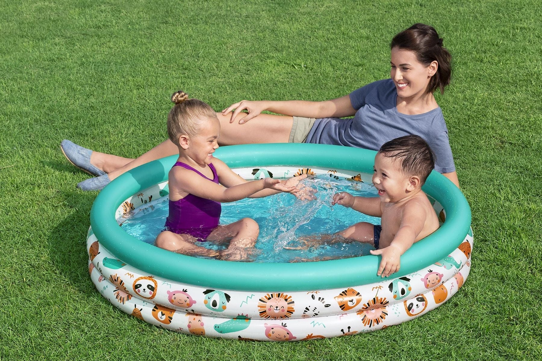 48" Safari Themed Kids Inflatable Paddling Pool