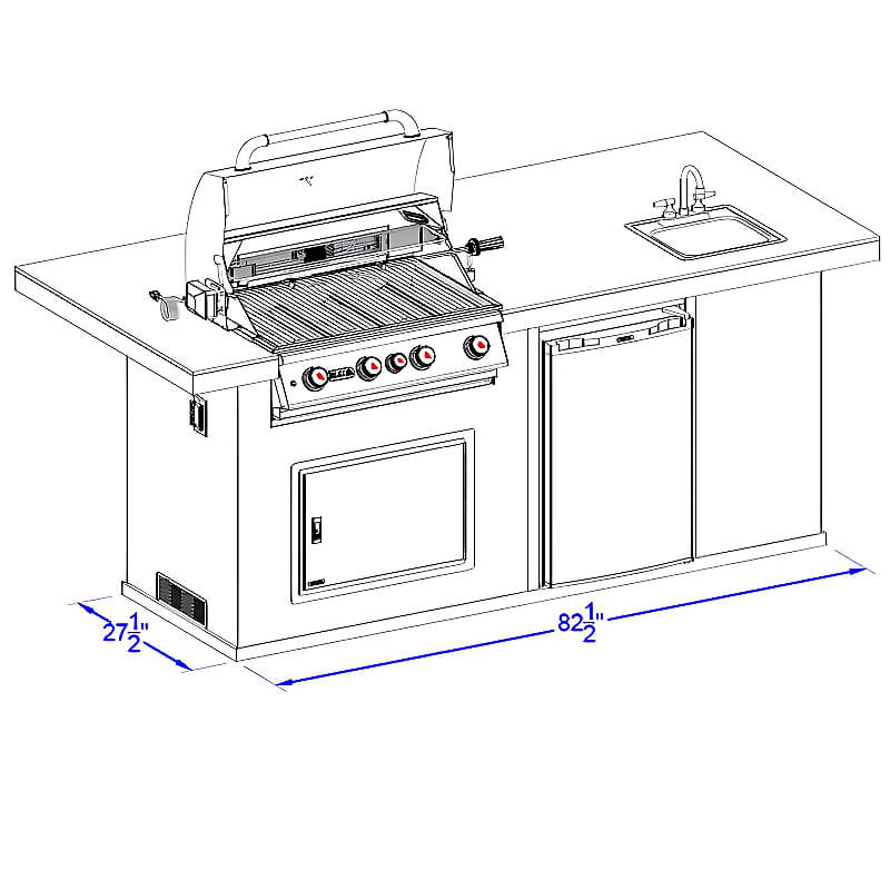 Bull 8 Ft BBQ Grill Island