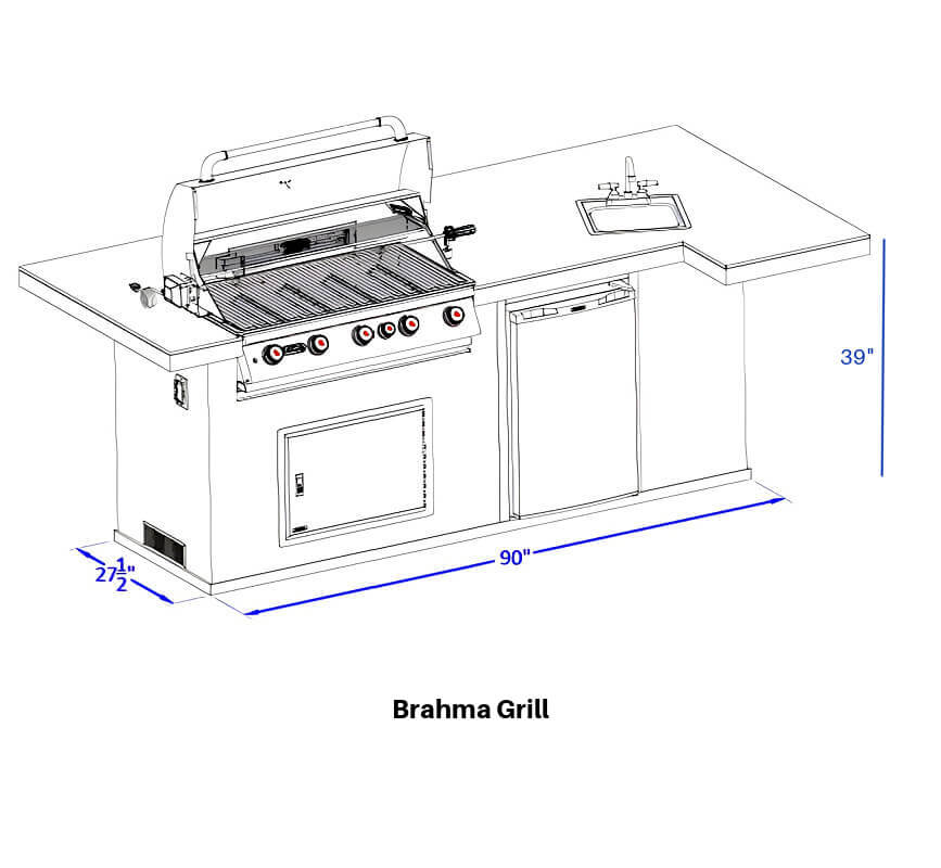 Bull 8.5 Ft BBQ Grill Island