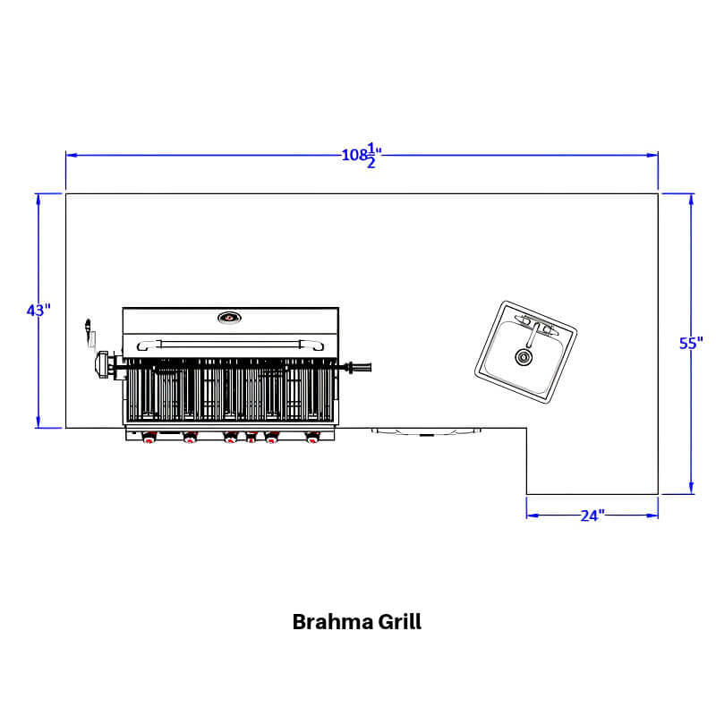 Bull 8.5 Ft BBQ Grill Island