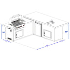 Bull Gourmet Q L-Shaped BBQ Grill Island