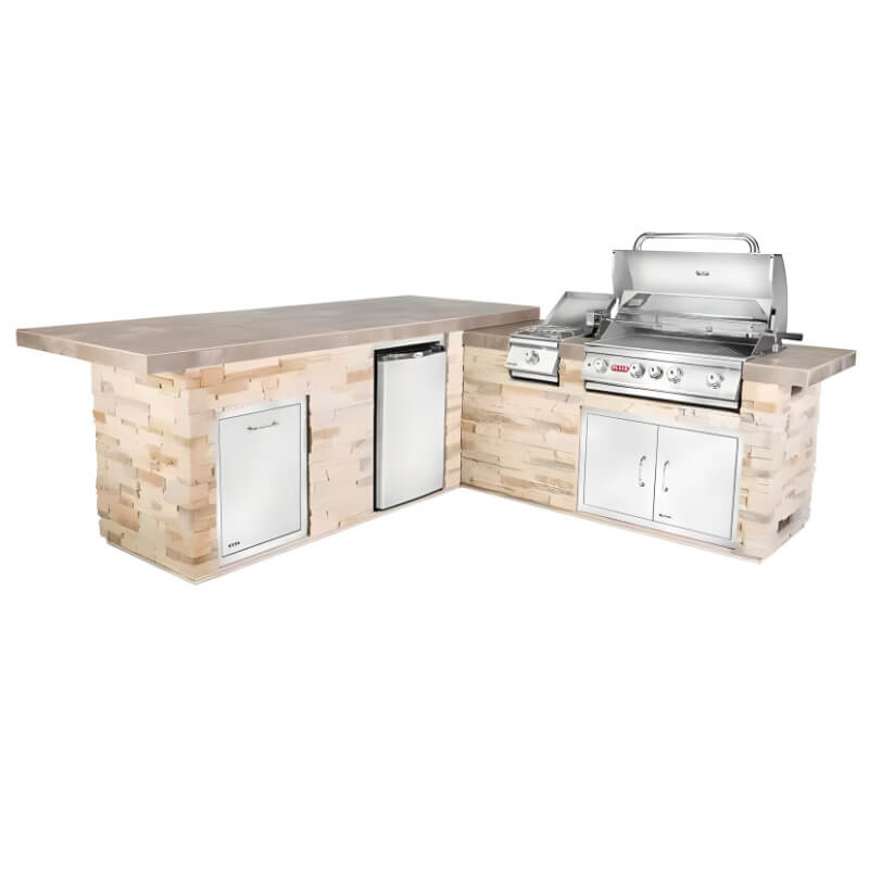 Bull Gourmet Q L-Shaped BBQ Grill Island