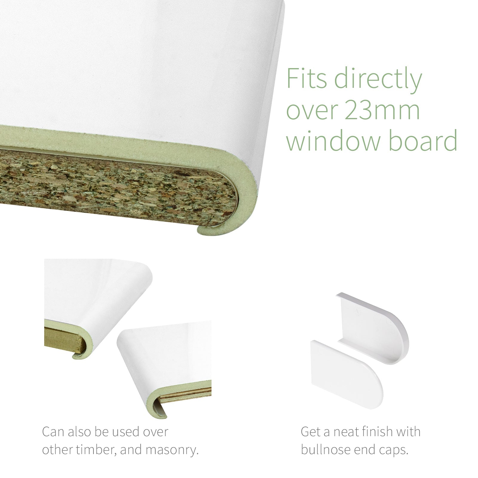 Bullnose Window Board Cill Capping Cover (2.5m)
