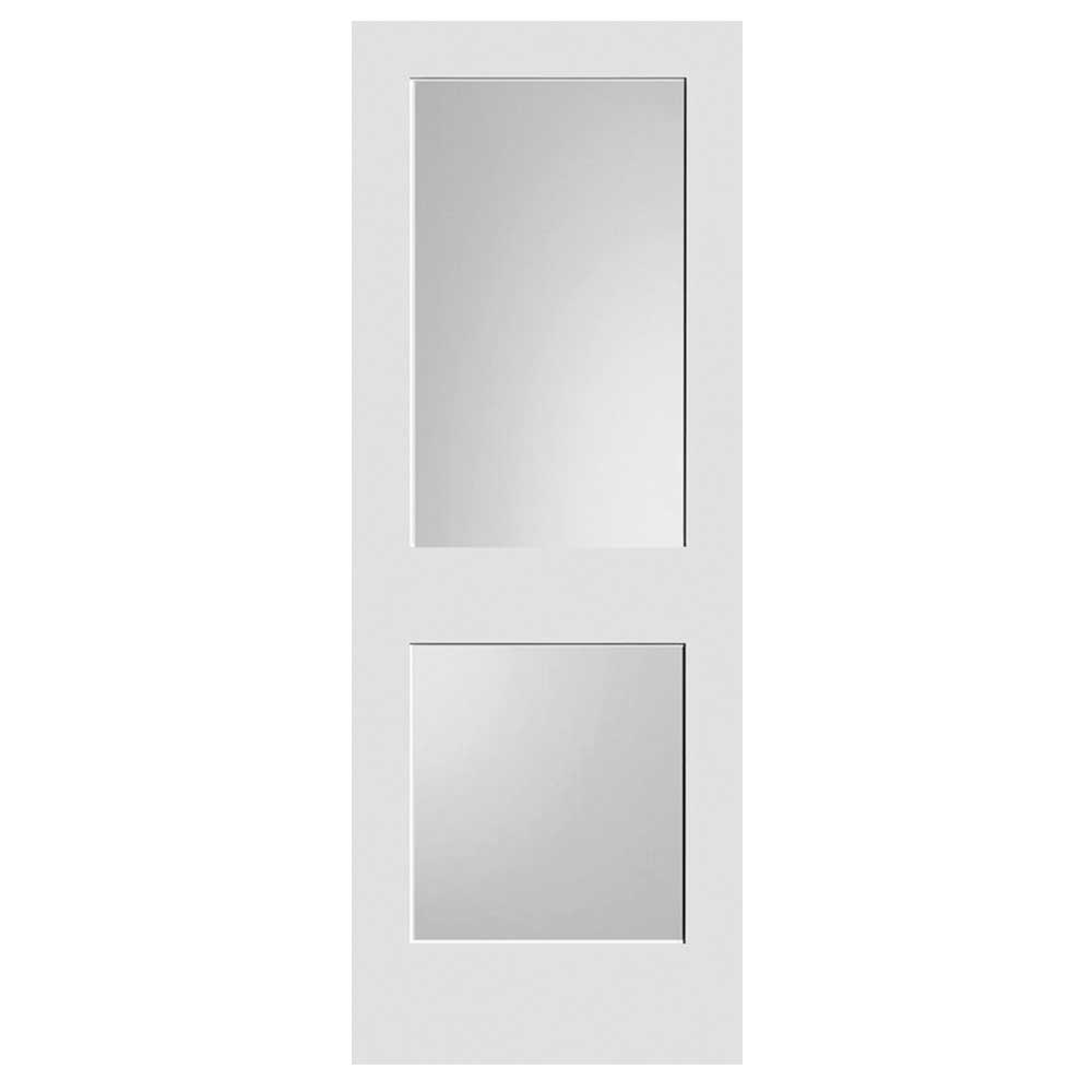 2 Lite Primed Interior Door Slab with Frosted Glass