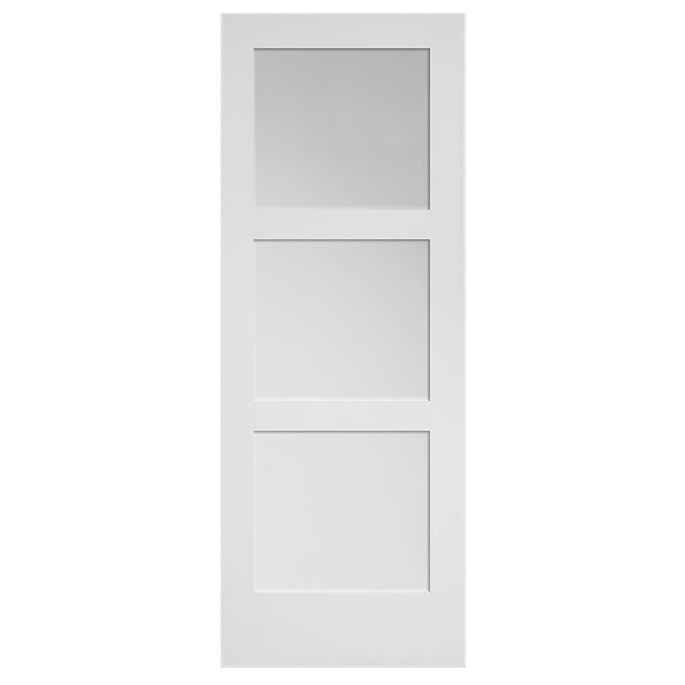 3 Lite Primed Interior Door Slab with Frosted Glass