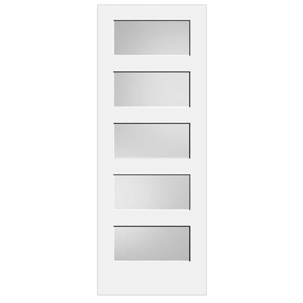 5 Lite Primed Interior Door Slab with Frosted Glass