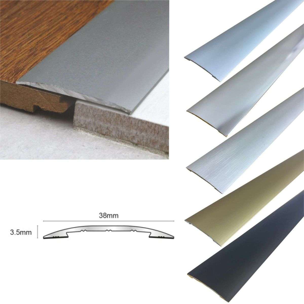 Self-Adhesive 38mm Euro Cover Strip for Vinyl Tile Door Threshold Trim – CAS