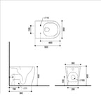 Zenith Built-In Bidet Back To Wall Toilet With Soft Close Seat - White