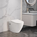 Zenith Built-In Bidet Back To Wall Toilet With Soft Close Seat - White