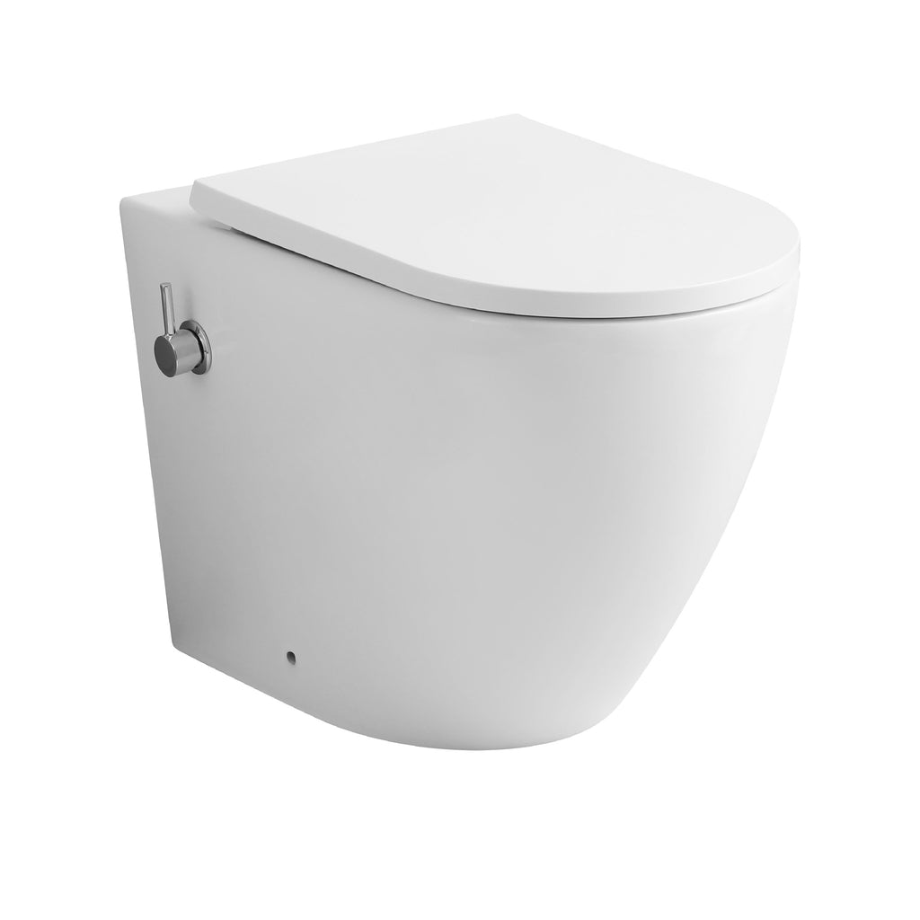 Zenith Built-In Bidet Back To Wall Toilet With Soft Close Seat - White