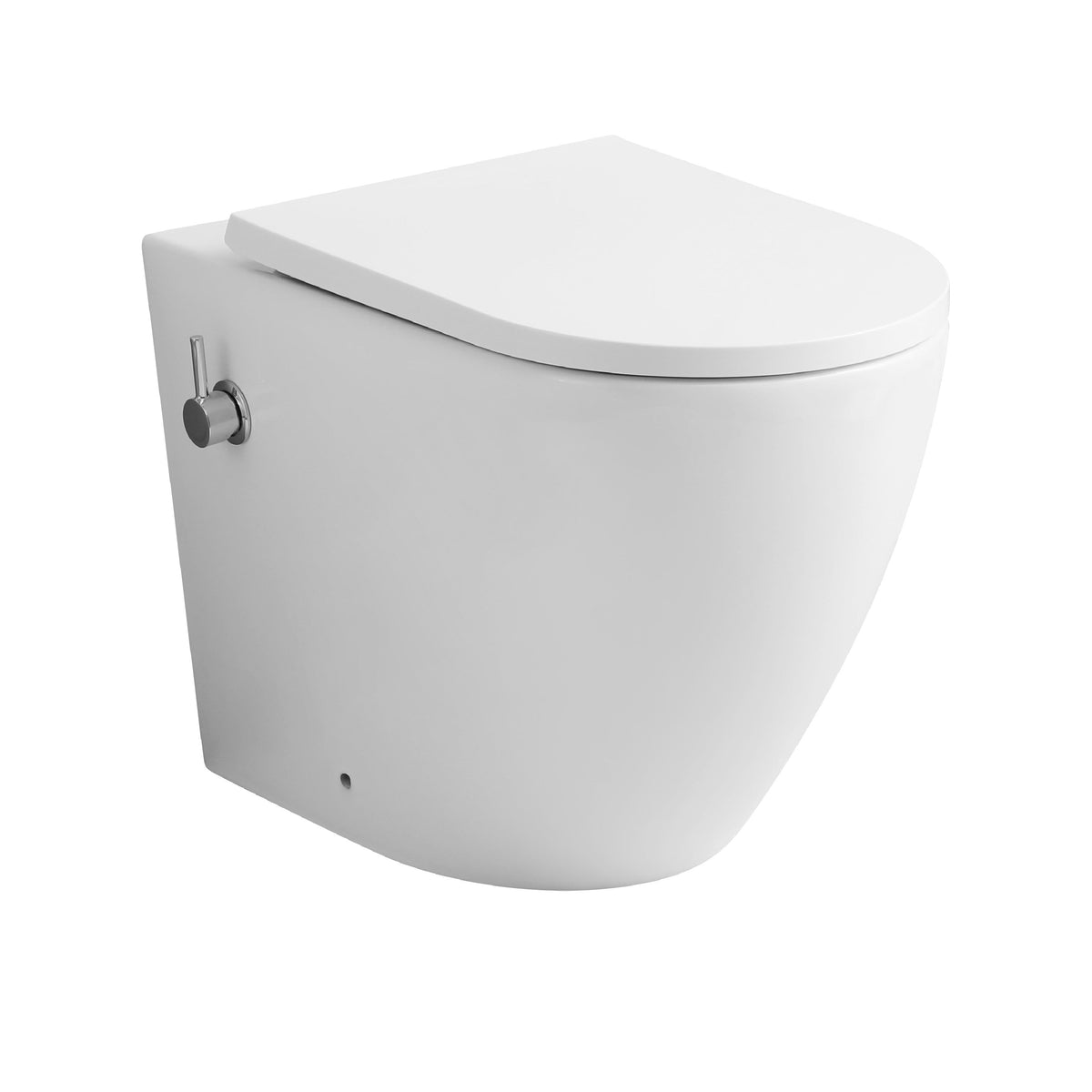 Zenith Built-In Bidet Back To Wall Toilet With Soft Close Seat - White