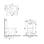 Zenith Close Coupled Toilet with Soft Close Seat, Cistern & Built-in Bidet - White