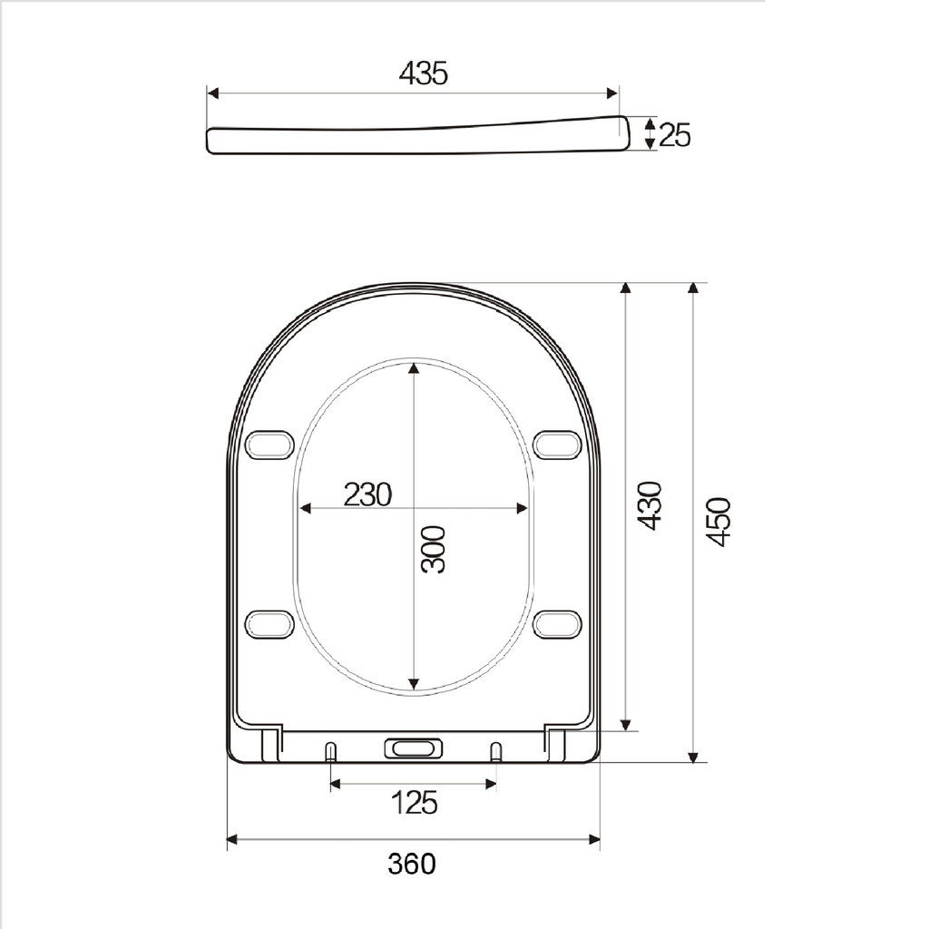 Zenith D Shape UF Soft Close Toilet Seat - White