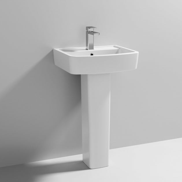 Flow Basin with Pedestal - 1 TH - White