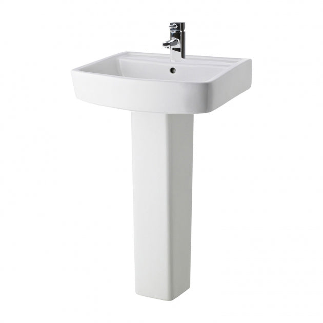 Flow Basin with Pedestal - 1 TH - White