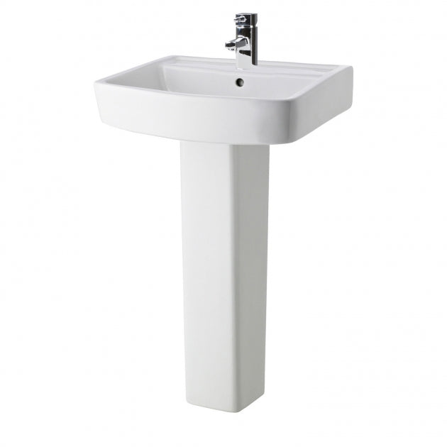 Flow Basin with Pedestal - 1 TH - White