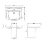 Daniel Basin with Pedestal - 1 TH - White