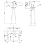 Classique Comfort Height Basin with Full Pedestal - White