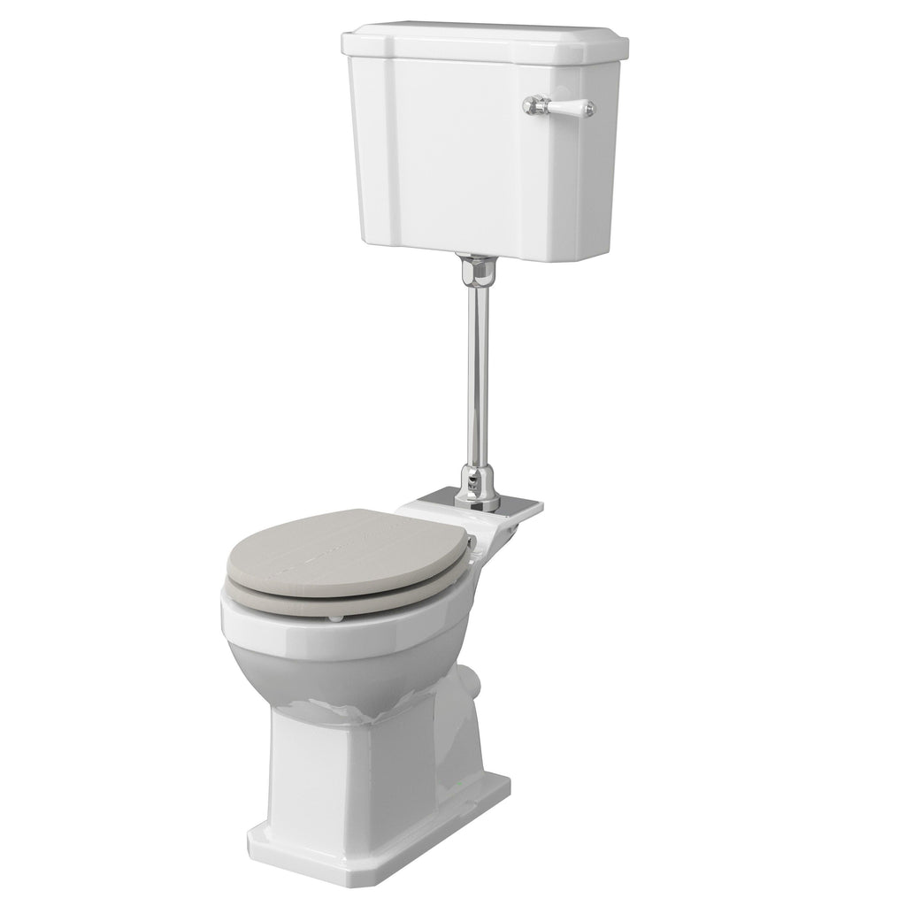 Classique Comfort Height Medium Level Toilet With Cistern, Seat & Flush Pipe Kit - White