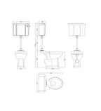 Classique Comfort Height Medium Level Toilet With Cistern, Seat & Flush Pipe Kit - White
