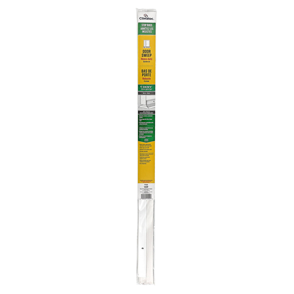 36 in. White Aluminum and Vinyl DENY™ Heavy-duty Screw-on Door Sweep
