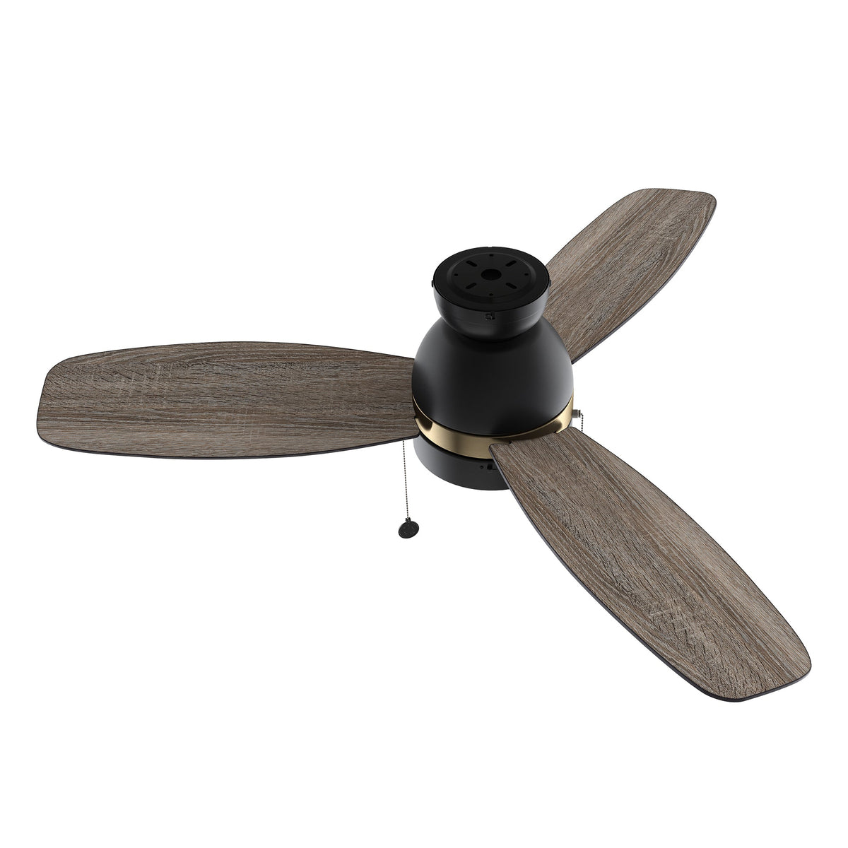 GREENWOOD 48" 3-Blade Flush Mount Ceiling Fan with LED Light & Pull Chain