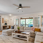 GREENWOOD 48" 3-Blade Flush Mount Ceiling Fan with LED Light & Pull Chain